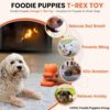 81XZB4171fL._SL1500_.jpg Foodie Puppies Dog Squeaky Chew Latex Rubber Toy - (Orange T-Rex) for Small Dogs & Puppies | Durable, Soft, Animal Design, Fetch & Chew Safe Play Toy | Reduce Separation Anxiety