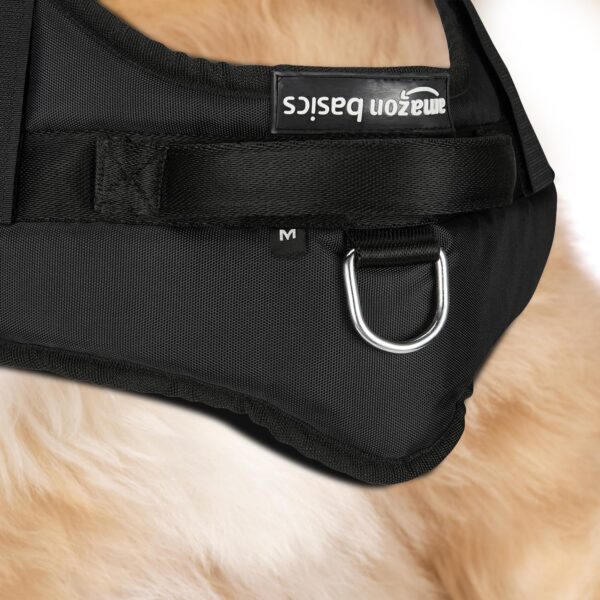 81XyrsKh-yL._SL1500_.jpg amazon basics Adjustable Comfort Harness Reflective Harness No Pull Dog Harness for Outdoor Control Medium, Black