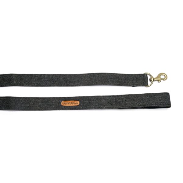 PetWale Dog Leash with Padded Handle | Suited for Walking, Running, Training & More | Black Denim Fabric | Easy to Clean & Maintain | Durable & Sturdy | L: 5 feet, W: 1.5 inches