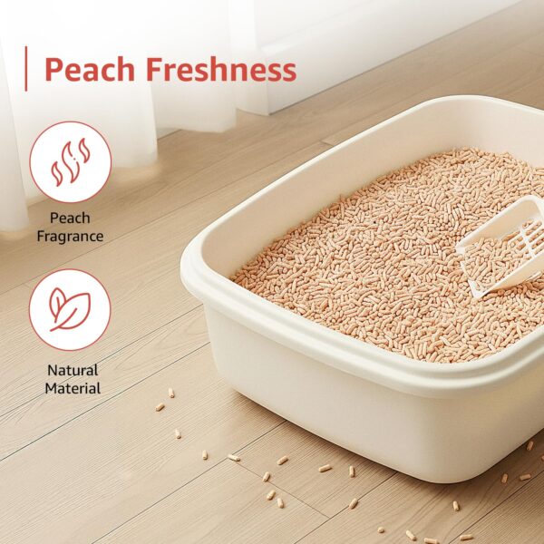 Amazon Basics Premium Tofu Cat Litter | 2.5 Kg |Organic | Biodegradable | Flushable | Dust-Free | Instant Clumping | Mild Peach Fragrance