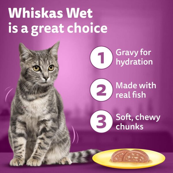 Whiskas Adult (1+ Years) Wet Cat Food, Tuna & White Fish Flavour, 80 g x 28, 100% Complete & Balanced Nutrition, Supports Healthy Immune System