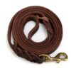 Skora Genuine Leather Dog Leash 7 Foot Long 1/2 Inch Wide Dog Training Leash Lead Strong Durable Dog Slip Lead