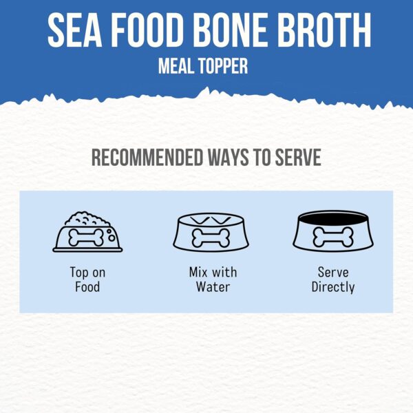 81Zs6jCJBsL._SL1500_.jpg Goofy Tails Sea Food Bone Broth for Cats 1000ml (100ml X 10 Pack), Human Grade, Preservative Free,Gut Friendly Cat Food Topper, Cat Supplements with Natural Collagen