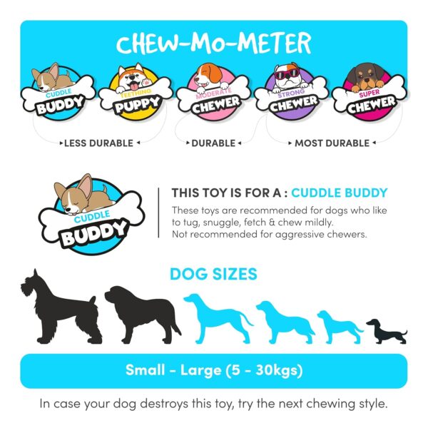 BarkButler x Fofos Skinneez Stuffing Free Raccoon - Soft & Squeaky Toys for Dogs, Dog Toys for Large Dogs (5-30kgs) - Grey