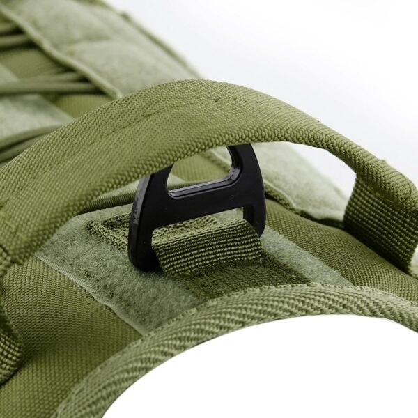 81aw315aHpL._SL1500_.jpg HANK Tactical Dog Harness - No Pull Heavy Duty - 1600D Oxford Nylon - Adjustable Dog Chest Belt - 2 Metal Buckle - Dog Vest for Training, Walking & Outdoor Adventure (Tactical Green, S - Harness)