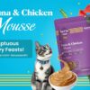 81bxyutgjDL._SL1500_.jpg BARK OUT LOUD- Wet Adult Cat Food | Fresh Tuna & Chicken | Taurine | Salmon Oil- Omega Taurine| Gravy Cat Food for All Breeds | Pack of 6 (85 G x 6)