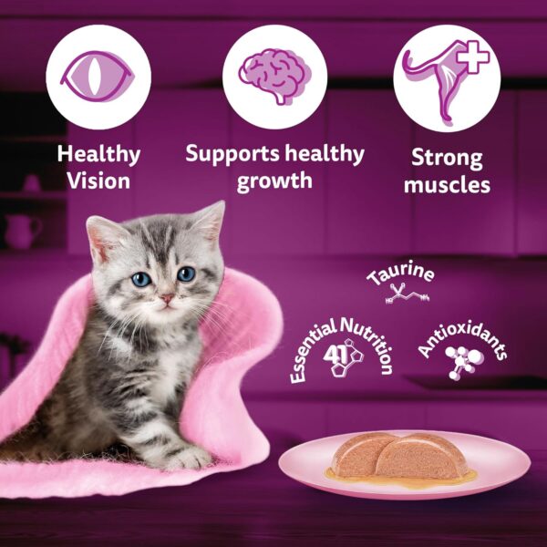 Whiskas Junior Kitten (2-12 Months) Wet Cat Food, Mackeral Flavour, 80 g x 28, 100% Complete & Balanced Nutrition, Supports Healthy Immune System