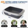 Foodie Puppies Rectangle Cat Litter Tray (Large (Grey) - 59 x 47 x 19 cm) with Rim, Reduces Odor, Perfect Starter for Toilet Training Your Kitten and Puppies