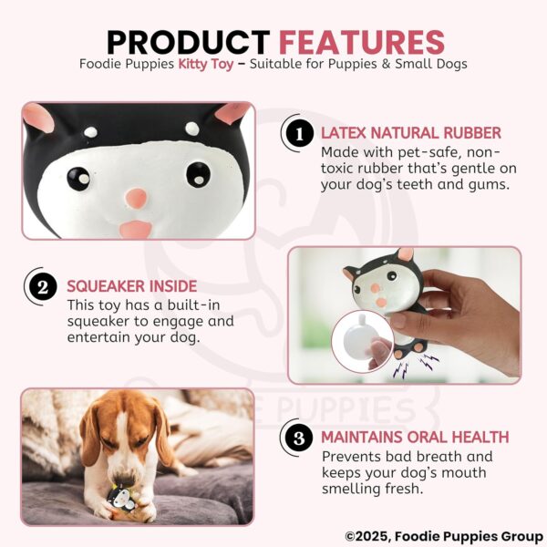 81el3HUo9eL._SL1500_.jpg Foodie Puppies Natural Latex Rubber Squeaky Black & White Puppy Toy | Suitable for Small Dogs (0-10kgs) | Animal Design, Fetch & Chew Safe Play Toy