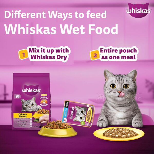 81hTmwhQA0L._SL1500_.jpg Whiskas Adult (+1 Year) Wet Cat Food, Ocean Fish Flavor, 80 g, Pack of 28 | Complete & Balanced Food for Adult Cats | Pet Food for Hydration of Cats