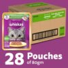 Whiskas Adult (1+ Years) Wet Cat Food, Tuna & White Fish Flavour, 80 g x 28, 100% Complete & Balanced Nutrition, Supports Healthy Immune System