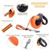 Fida Retractable Dog Leash, Heavy Duty Retracting Pet Leash with 16 ft Strong Nylon Tape/Ribbon for Medium Breed up to 55 lbs, Tangle Free, One-Hand Brake, Orange (Mars Series)