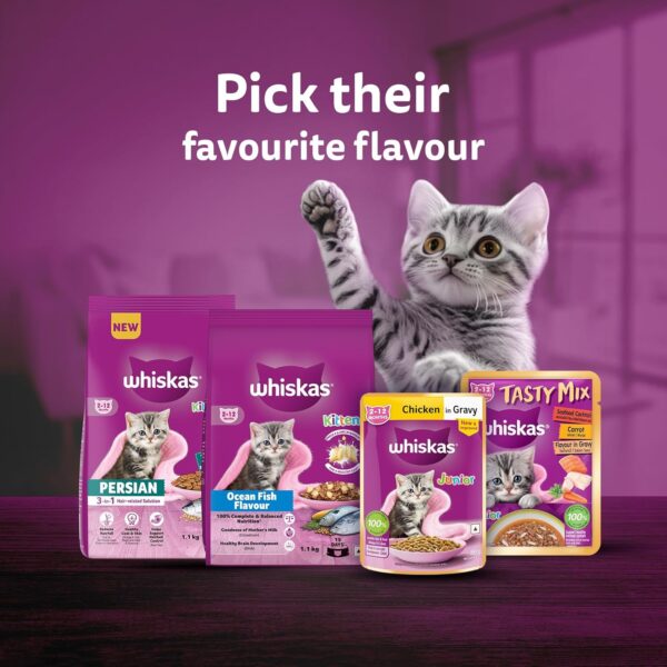 Whiskas Junior Kitten (2-12 Months) Wet Cat Food, Mackeral Flavour, 80 g x 28, 100% Complete & Balanced Nutrition, Supports Healthy Immune System