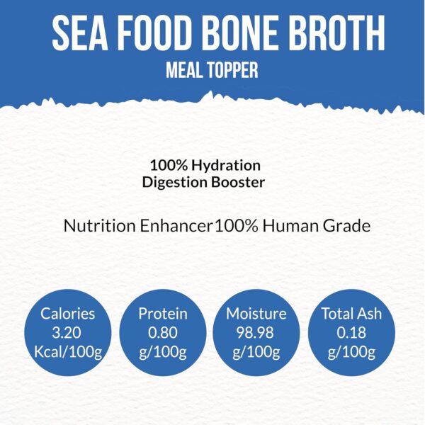 81imdYL67dL._SL1500_.jpg Goofy Tails Sea Food Bone Broth for Cats 1000ml (100ml X 10 Pack), Human Grade, Preservative Free,Gut Friendly Cat Food Topper, Cat Supplements with Natural Collagen