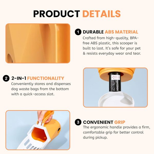 Foodie Puppies 2 in 1 Detachable Cat Litter Scoop - (LitterMug Scooper) with Garbage Bag Bin | Easy to Scoop, Comfortable Grip Handle, Cleaning Tool for Cat Sand and Waste Removal