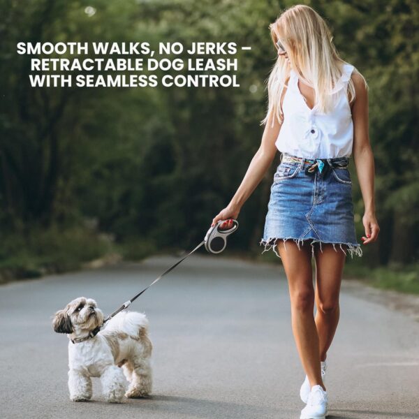 Retractable Dog Leash | 5M Heavy Duty Dog Leash for Small & Medium Size Dogs Upto 20 Kg| Strong Nylon Tape, Anti-Slip Handle, 360° Tangle-Free, One-Click Brake & Pause | (Upto 20 kg Dog, Blue)