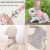 81lZLxl8WjL._SL1500_.jpg Pink M-Size Cat Harness & Leash Set | Adjustable Linen Vest for Cats Up to 15 lbs | 22-50 Cm Chest & 22-32 Cm Neck | 120 Cm Ultra-Light 66g Design
