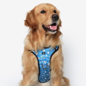 Nebula Nights Reflective No-Pull Dog Vest Harness for Large Dogs Nebula Nights Reflective No-Pull Dog Vest Harness for Large Dogs (21-30 kg) | Secure Lock-Unlock, Adjustable Strap, Dual Leash Hook, Soft & Padded Harness for All Dogs| Chest: 23–30"