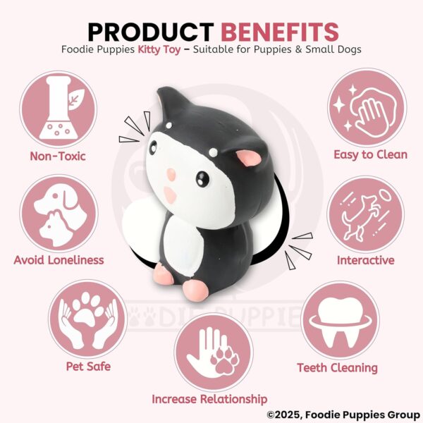 81maj78zW7L._SL1500_.jpg Foodie Puppies Natural Latex Rubber Squeaky Black & White Puppy Toy | Suitable for Small Dogs (0-10kgs) | Animal Design, Fetch & Chew Safe Play Toy