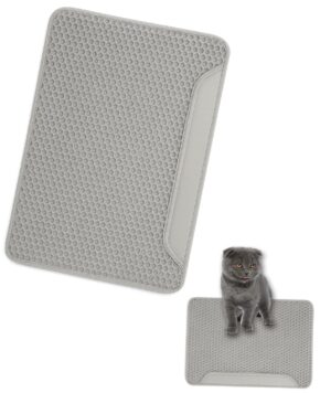 1 Pcs Cat Litter Mat, Double Layer,Waterproof Litter Trapping Mat,13.7 * 23.6 inches/35 * 60cm Litter Mat Double Layer Open Edge Design, Easy Clean Cat Mats for Hardwood Floors