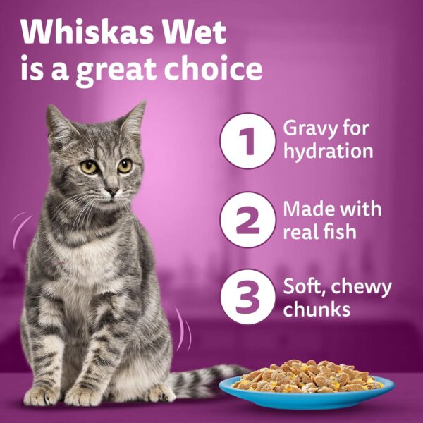 81o23MVSH3L._SL1500_.jpg Whiskas Adult (1+ Years)) Wet Cat Food, Tuna in Jelly, 80 g (Pack of 56), Hydrating Food Made With Real Fish, 100% Complete & Balanced Nutrition for Adult Cat