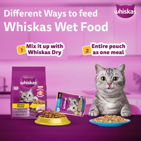 81oQtI7PjjL._SL1500_.jpg Whiskas Adult (1+ Years)) Wet Cat Food, Tuna in Jelly, 80 g (Pack of 56), Hydrating Food Made With Real Fish, 100% Complete & Balanced Nutrition for Adult Cat