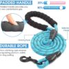 Petology Dog Leash 5FT Long, ½ Inch Thick Reflective Heavy Duty Rope with Anti-Slip Padded Handle for Small & Medium Dogs Blue