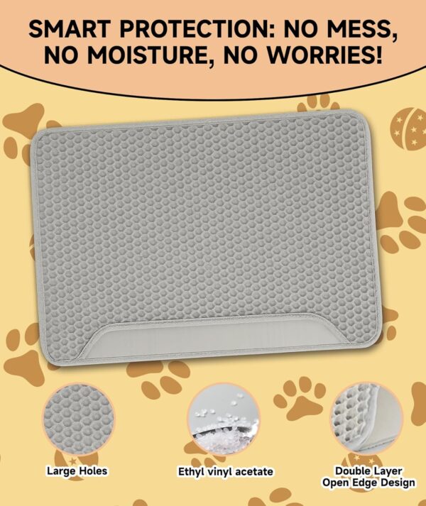 1 Pcs Cat Litter Mat, Double Layer,Waterproof Litter Trapping Mat,13.7 * 23.6 inches/35 * 60cm Litter Mat Double Layer Open Edge Design, Easy Clean Cat Mats for Hardwood Floors