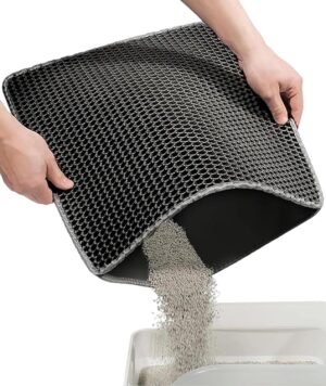Double Layer Cat Litter Mat, Large Size Cat Mat for Litter Box, Waterproof Cat Water Mat, Non-Slip Durable Pet Mat, 1pc