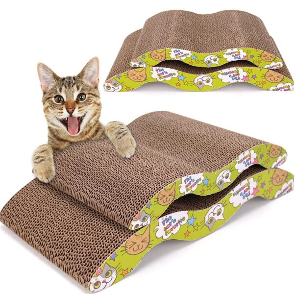 Cature Care by Nature Scratcher Toy for Cats Meow Board with a Curved Wave Design Satisfy Your kitty's Natural Scratching Instinct Made of Environmental Friendly Material