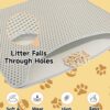 1 Pcs Cat Litter Mat, Double Layer,Waterproof Litter Trapping Mat,13.7 * 23.6 inches/35 * 60cm Litter Mat Double Layer Open Edge Design, Easy Clean Cat Mats for Hardwood Floors