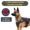 Premium Dog Harness - Military Standard Metal Buckles || Free Velcro Patches || No-Pull Dog Vest || Breathable Mesh || Oxford Fabric || For All Dog Breeds (Black, L), Large