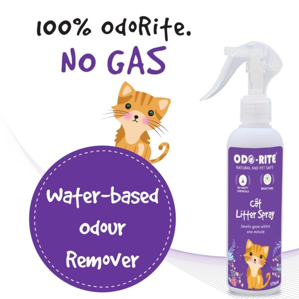 ODO-RITE Cat Litter Spray, Odour Eliminator Removes Smell from Litter Box (175 ml - Pack of 2)