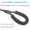 Qpets Dog Training Leash - Durable, Light Reflecting, Soft Padded Handle, Adjustable, Anti-Strain, Braided Rope for Small to Large Dogs (Black, 185cm)