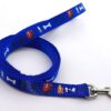 RvPaws 15 MM Paw/Bone Printed Soft Nylon Collar Belt and Leash Set for Small Breed Dog and Puppies - Blue