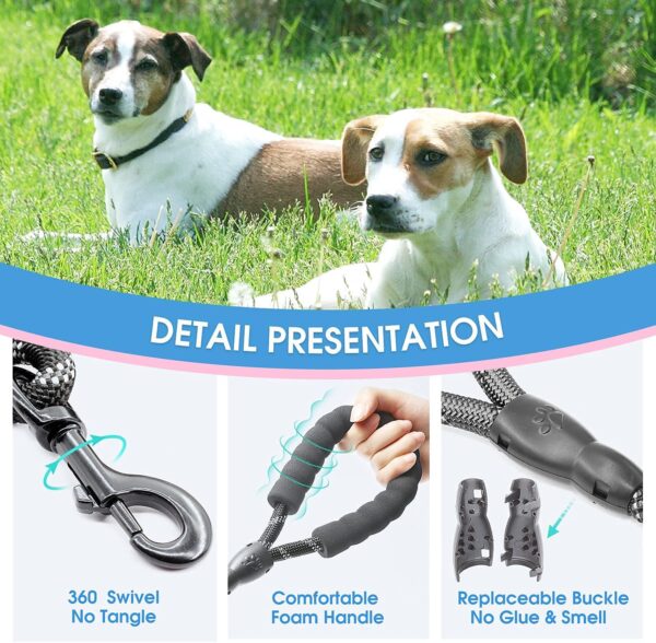 81uj-L8n3aL._SL1500_.jpg Neville Premium and Strong 5 feet Long Dog Collar Leash for Large Dogs with Padded Handle and Highly Reflective Straps Dogs Perfect for Harness and Neck Collar Belts (15 to 80 kgs) Black