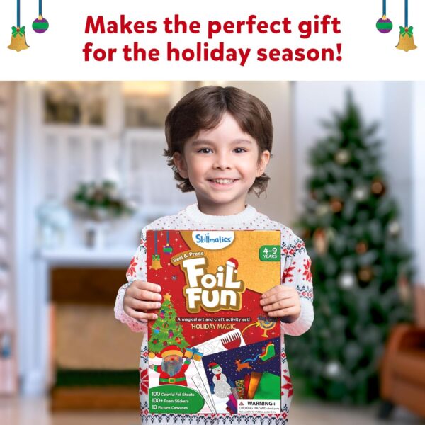 Skillmatics Foil Fun – Mess-Free Holiday Art & Craft Kit for Kids, DIY Creative Activity, Travel Game, Christmas Gift for Boys & Girls Ages 4, 5, 6, 7, 8, 9