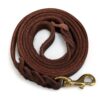 RvPaws Genuine Leather Dog Leash 6 Foot Long 1/2 Inch Wide Dog Training Leash Lead Strong Durable Dog Slip Lead (Length 60 Inch)