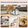 Motion Sensor Stainless Steel Pet Water Fountain for Cats & Dogs - 4L, Wireless, Battery Operated, 3 Modes Operation - Sensor, Timer & Continuous Flow, Triple Filtration System, 12M Warranty