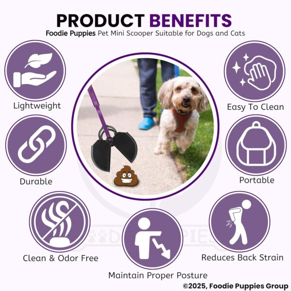 Foodie Puppies Potty Scooper Non-Breakable Pet Pooper Scooper for Dogs and Cats (Mini Scooper) High Strength Material and Durable Spring for Easy Grass and Gravel Pick Up