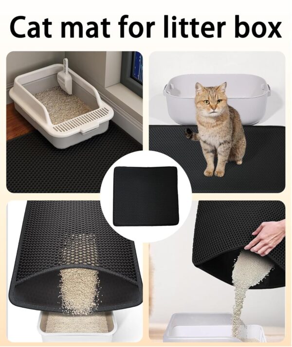 Double Layer Cat Litter Mat, Large Size Cat Mat for Litter Box, Waterproof Cat Water Mat, Non-Slip Durable Pet Mat, 1pc
