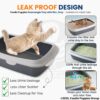 Foodie Puppies Rectangle Cat Litter Tray (Large (Grey) - 59 x 47 x 19 cm) with Rim, Reduces Odor, Perfect Starter for Toilet Training Your Kitten and Puppies