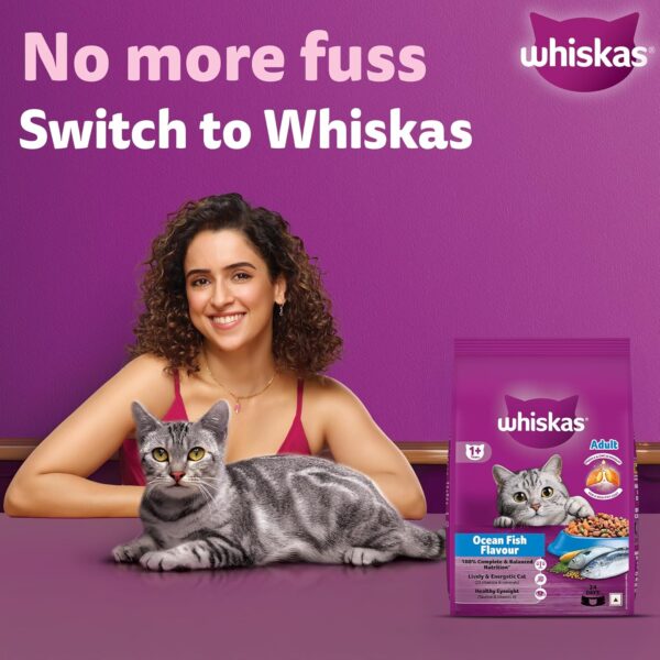 81zSYIIuTyL._SL1500_.jpg Whiskas Adult (1+ Years) Dry Cat Food, Ocean Fish Flavour, 7 kg, Contains 41 Essential Nutrients, Complete & Balanced Nutrition for Adult Cats