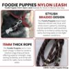 Foodie Puppies Dog Training Walking Rope - Nylon Leash (15mm) for Small to Medium Sized Dogs With Strong Hook - Color May Vary