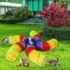 Foodie Puppies Interactive Foldable Hiding 5-Way Curved Tunnel with Hanging Ball for Cats (Swirl Patels Tunnel) | Puzzle & Training Cave Suitable for Cat, Kitten, Rabbit, Guinea Pig & Puppies