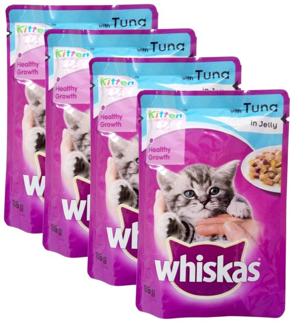 More Combo - Whiskas Wet Meal Kitten Cat Food Tuna in Jelly, 85g (Pack of 4) Promo Pack