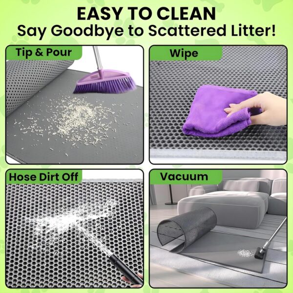 MAK7 Cat Litter Mat | Double Layer Honeycomb Design |Waterproof EVA Material | Cat Litterr Trapping & Easy Clean, Non-Slip Mat for Litter Box | Cats Litters Pad | Cat Products | SIZE 60CMX 45CM|