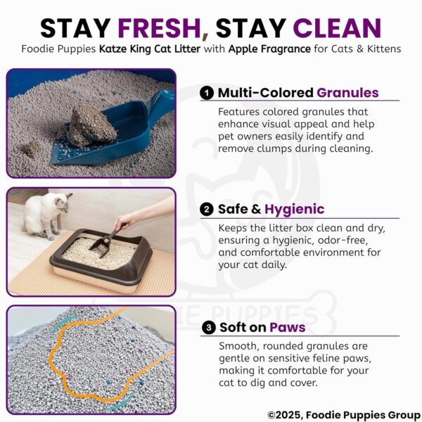 Foodie Puppies Katze King 5 Kg Cat Litter with Apple Fragrance - (Pack of 4) | Clean Non-Dust Clumping Type Exclusive Scoop-able with Odour Control