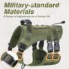 91IuS1bDeQL._SL1500_.jpg Tactical Dog Harness for Medium Large Dogs No Pull Adjustable Dog Vest for Training Walking Military Grade with Molle Panels Easy Control Tactical Harness with Handle (Green, Large)