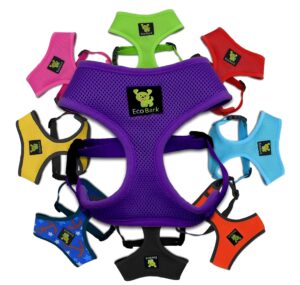 Classic Dog Harness Innovative Mesh No Pull No Choke Design Classic Dog Harness Innovative Mesh No Pull No Choke Design Soft Double Padded Breathable Vest for Eco-Friendly Easy Control Walking Quick Release for Puppies Toy Breeds & Medium Dogs (Med, Purple)